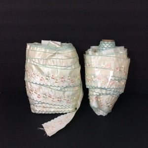 Satin Trim Floral Embroidered 50+ Yds 2.5" Wide